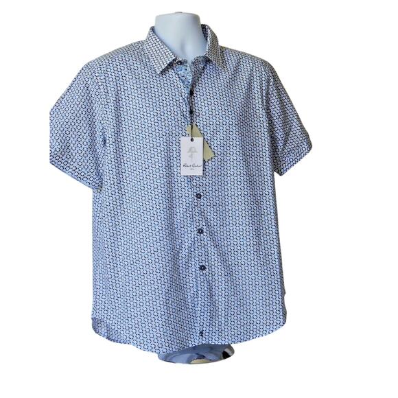 Robert Graham DOWNEY Button Front Classic Fit Men's Shirt White LARGE NWT - Picture 2 of 5
